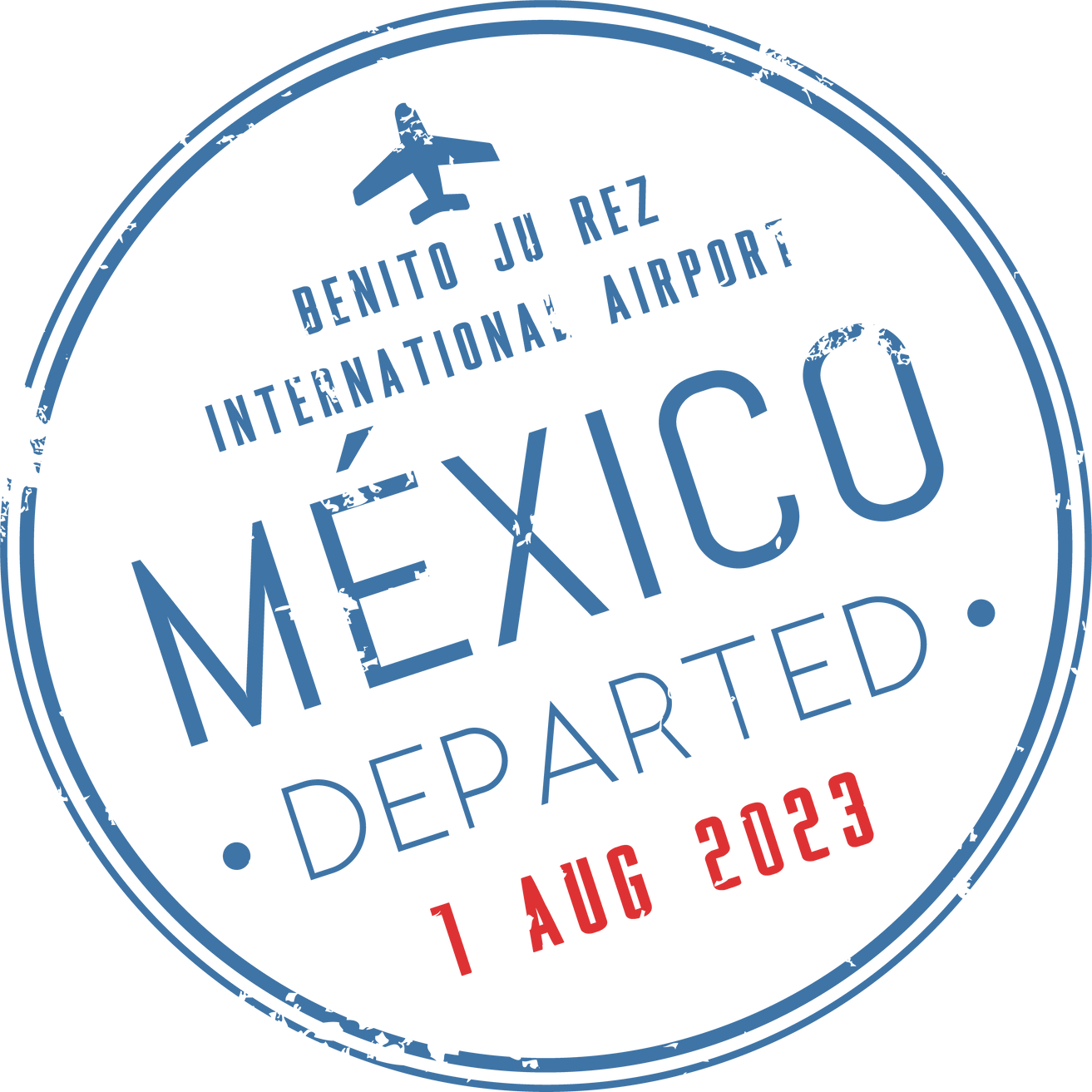 Benito Ju Rez passport travel stamp of Mexico